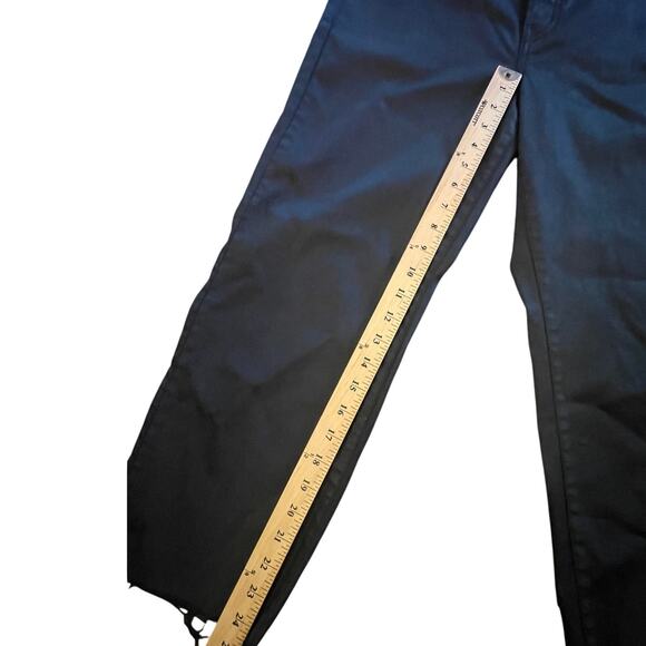 NEW! Banana Republic 28 High Rise $120 Straight Leg Wax Coated Jeans Crop Black - Picture 10 of 12